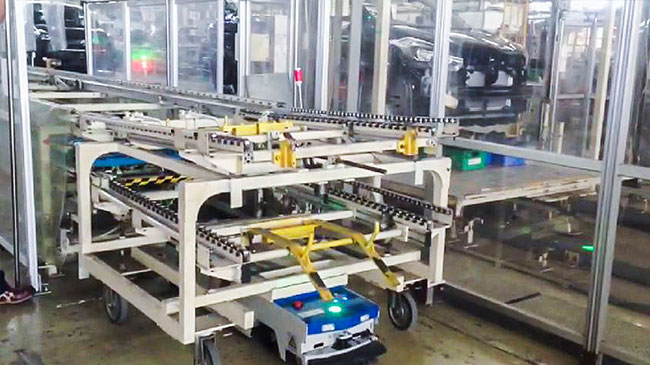 Do carro direcional do AGV do túnel de Omni corpo flexível guiado trilha para a indústria de embalagem