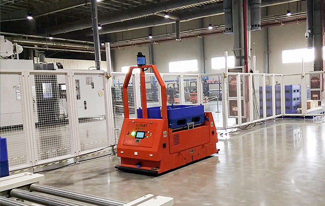 Robô guiado automatizado plataforma do veículo do rolo, AGV do laser 24 horas de tempo de funcionamento