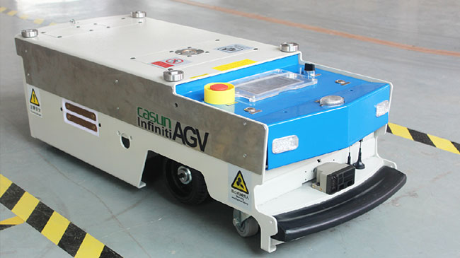 Tipo de espreitamento portadores da carga de unidade do AGV, AGV industrial do trole material para a indústria de embalagem